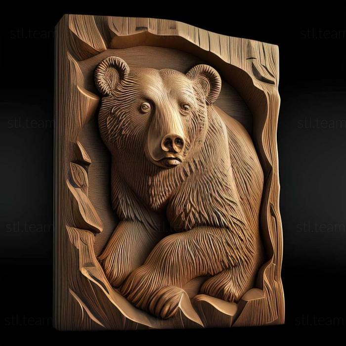 3D модель Кнут медведь знаменитое животное (STL)